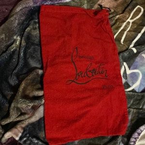 CHRISTIAN LOUBOUTIN PARIS Dustbag Shoe small bag RED Cotton Felt